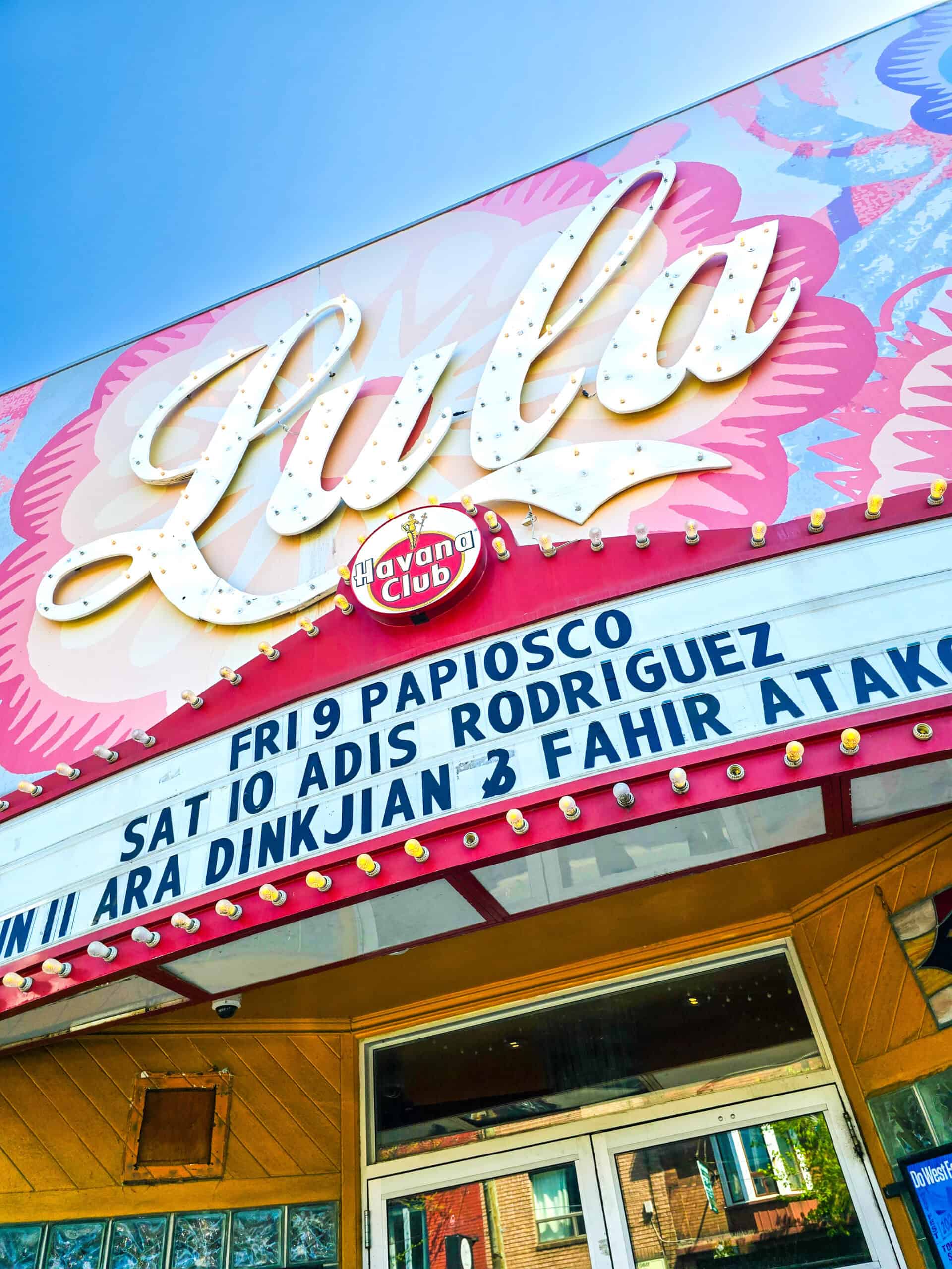 Outside the Lula Lounge Brazilian dance club in Little Portugal Toronto.